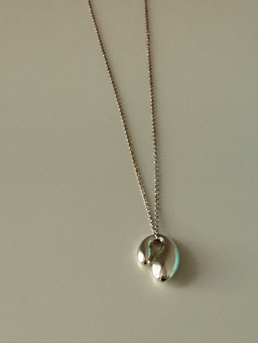 Tiffany & Co. .925 Silver Elsa Peretti Double Teardrop Necklace, PRICE FINAL - Picture 2 of 14